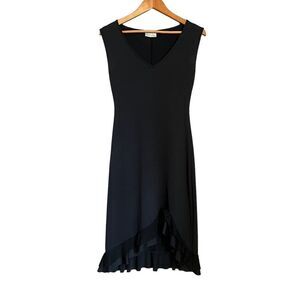‎Hennes black v neck ruffled dress